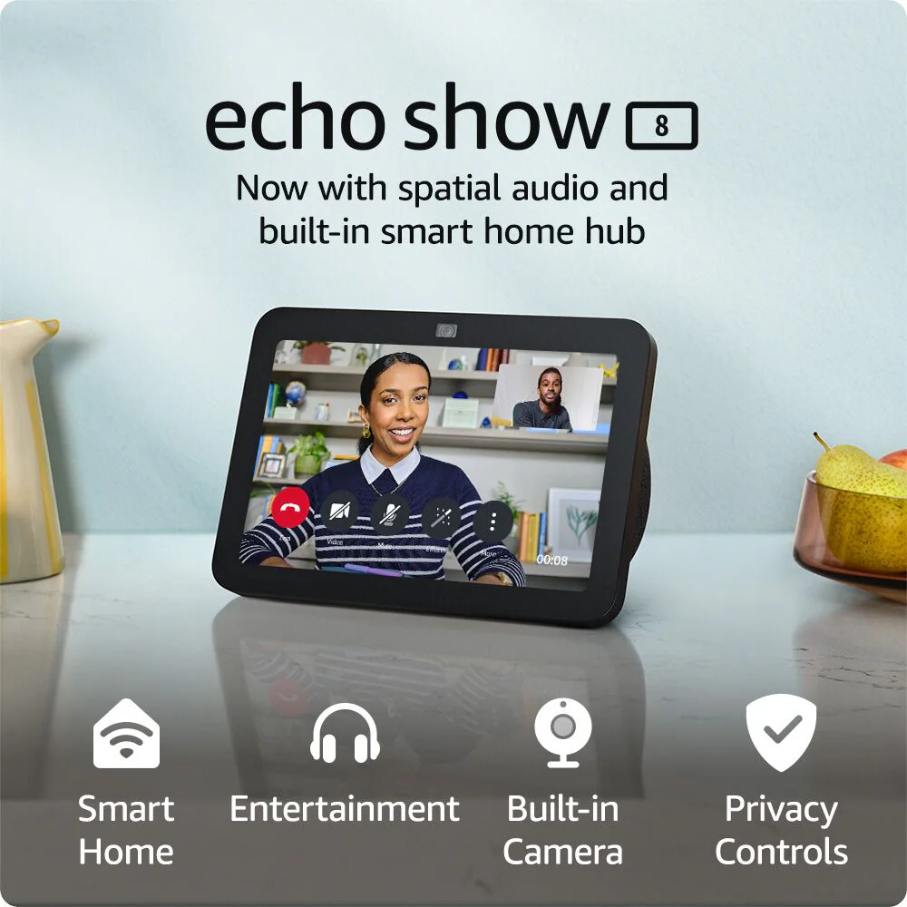 Amazon Echo Show 8 (3rd Gen, 2023 Release) - With Spatial Audio, Smart Home Hub, And Alexa - Charcoal | BigEasyMart.com - Image 5