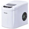 Costway White Portable Compact Electric Ice Maker Machine Mini Cube 26lb/Day | BigEasyMart.com