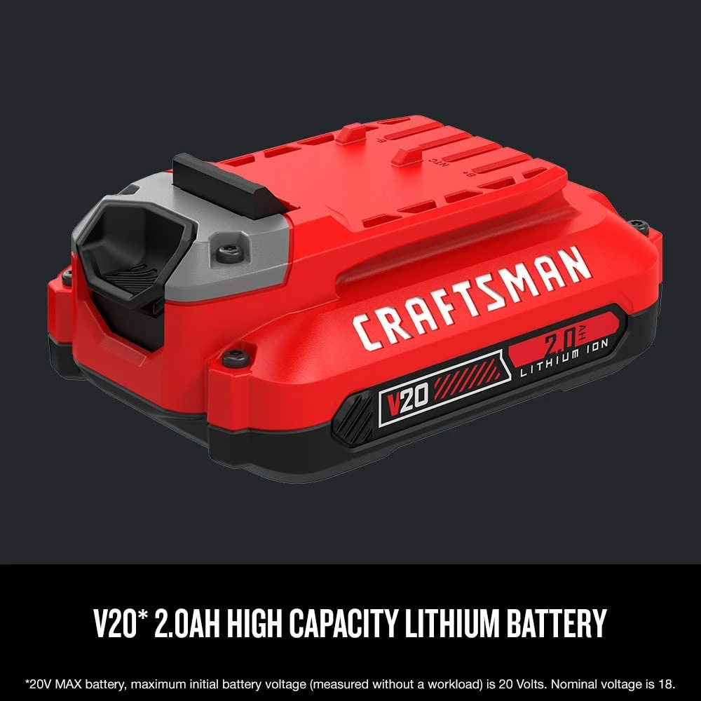 CRAFTSMAN V20 Lithium Ion Battery, 2.0-Amp Hour, 2 Pack (CMCB202-2) | BigEasyMart.com - Image 3