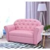 Costway Kids Sofa Princess Armrest Chair Lounge Couch Children Toddler Gift Wood Frame + Sponge + PVC Pink | BigEasyMart.com