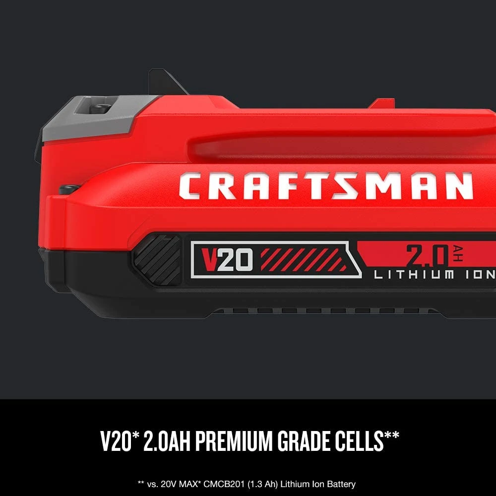 CRAFTSMAN V20 Lithium Ion Battery, 2.0-Amp Hour, 2 Pack (CMCB202-2) | BigEasyMart.com - Image 4