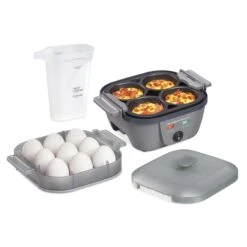 Hamilton Beach 6-in-1 Electric Egg Cooker For Hard Boiled Eggs, Sous Vide Style Egg Bite Maker And Poacher, Grey (25510) | BigEasyMart.com