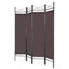 71 In. Brown 4-Panel Room Divider Privacy Screen With Metal Frame | BigEasyMart.com
