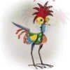 Alpine Corporation 18" Tall Indoor/Outdoor Wacky Metal Rooster Yard Statue Decoration | BigEasyMart.com
