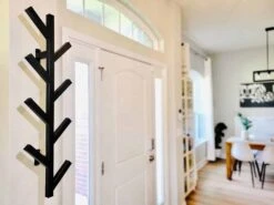 PREMIUM RACKS Coat Rack & Hat Rack - Modern Design - Wall Mounted - Stylish - (Black) | BigEasyMart.com