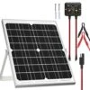 SOLPERK Solar Panel Kit 20W 12V, Solar Battery Trickle Charger Maintainer, Upgrade Controller, Adjustable Mount Bracket | BigEasyMart.com