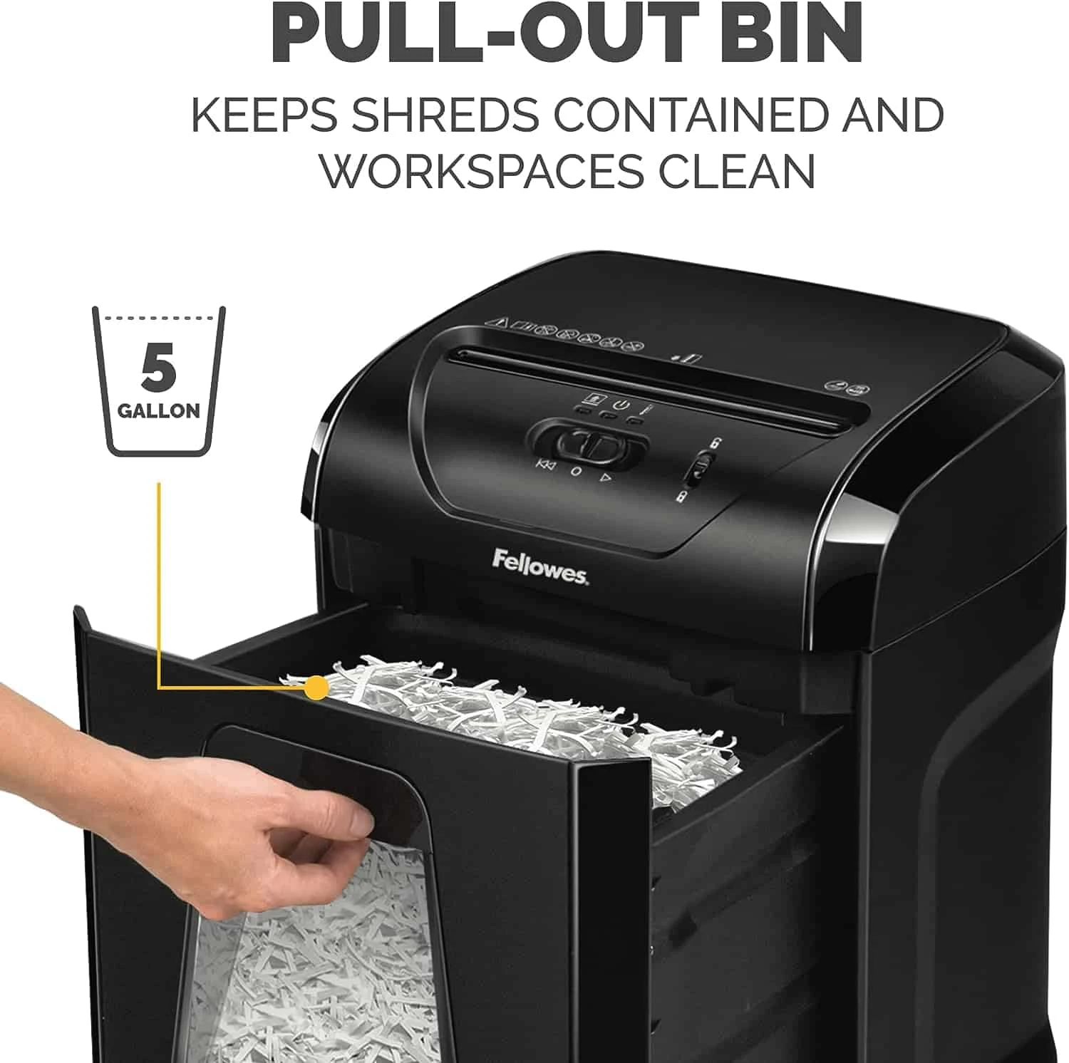 Fellowes Powershred 12C15 12-Sheet Crosscut Paper Shredder For Office And Home With Safety Lock, Black 4014401 | BigEasyMart.com - Image 5