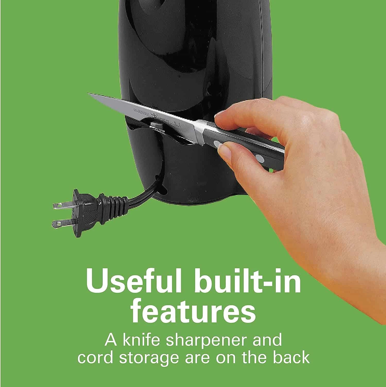 Hamilton Beach Electric Automatic Can Opener With Auto Shutoff, Knife Sharpener, Cord Storage, Black | BigEasyMart.com - Image 6