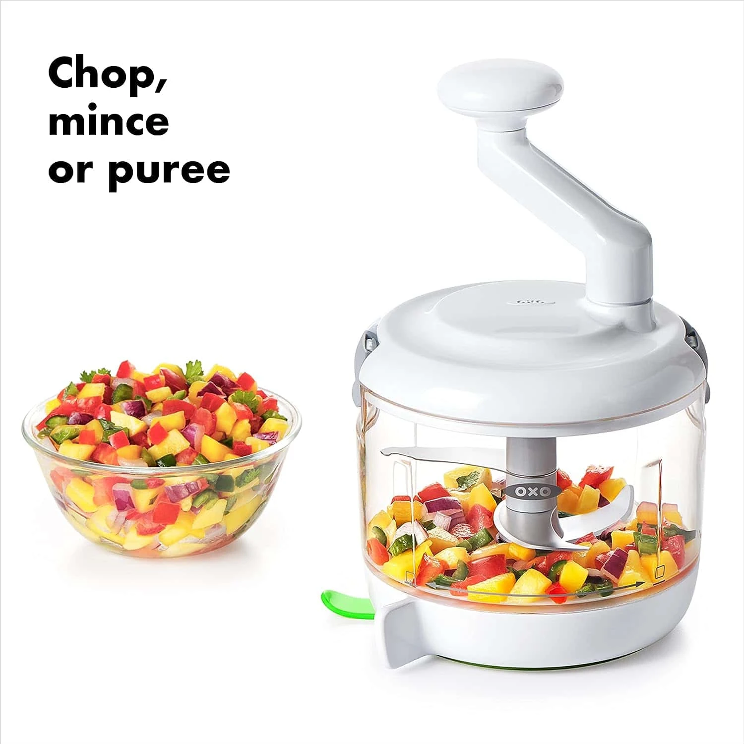 OXO Good Grips One Stop Chop Manual Food Processor, (Stainless Steel, Plastic) | BigEasyMart.com - Image 4