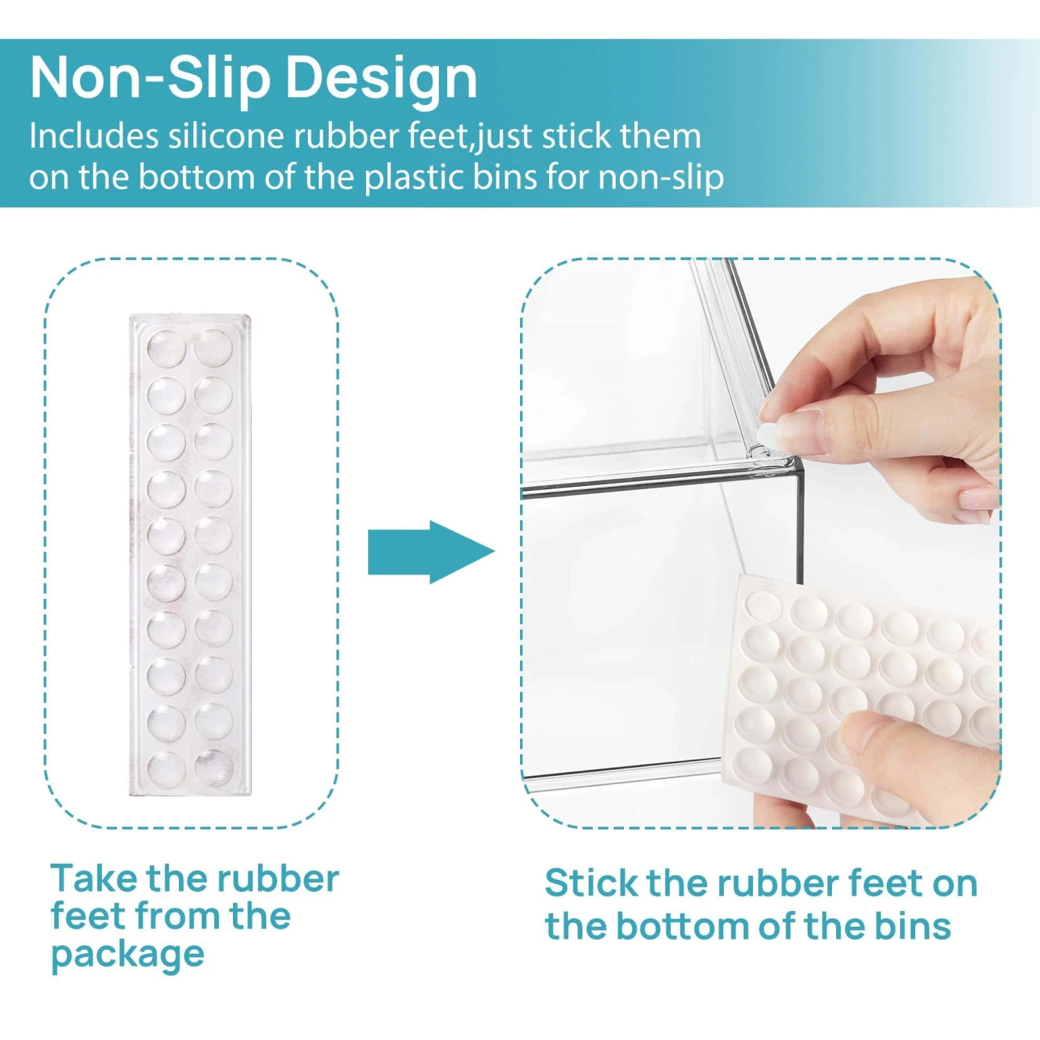 Vtopmart 4 Pack Clear Stackable Storage Drawers, 4.4'' Tall Acrylic Bathroom Makeup Organizer | BigEasyMart.com - Image 8