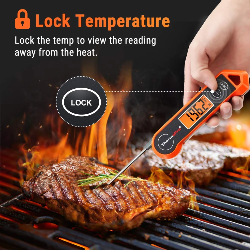 ThermoPro TP19H Digital Meat Thermometer For Cooking With Ambidextrous Backlit And Motion Sensing, Bright-orange | BigEasyMart.com - Image 5