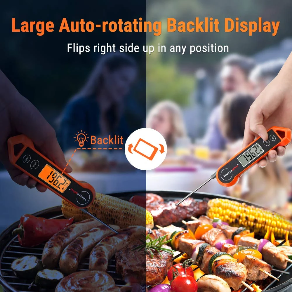 ThermoPro TP19H Digital Meat Thermometer For Cooking With Ambidextrous Backlit And Motion Sensing, Bright-orange | BigEasyMart.com - Image 8