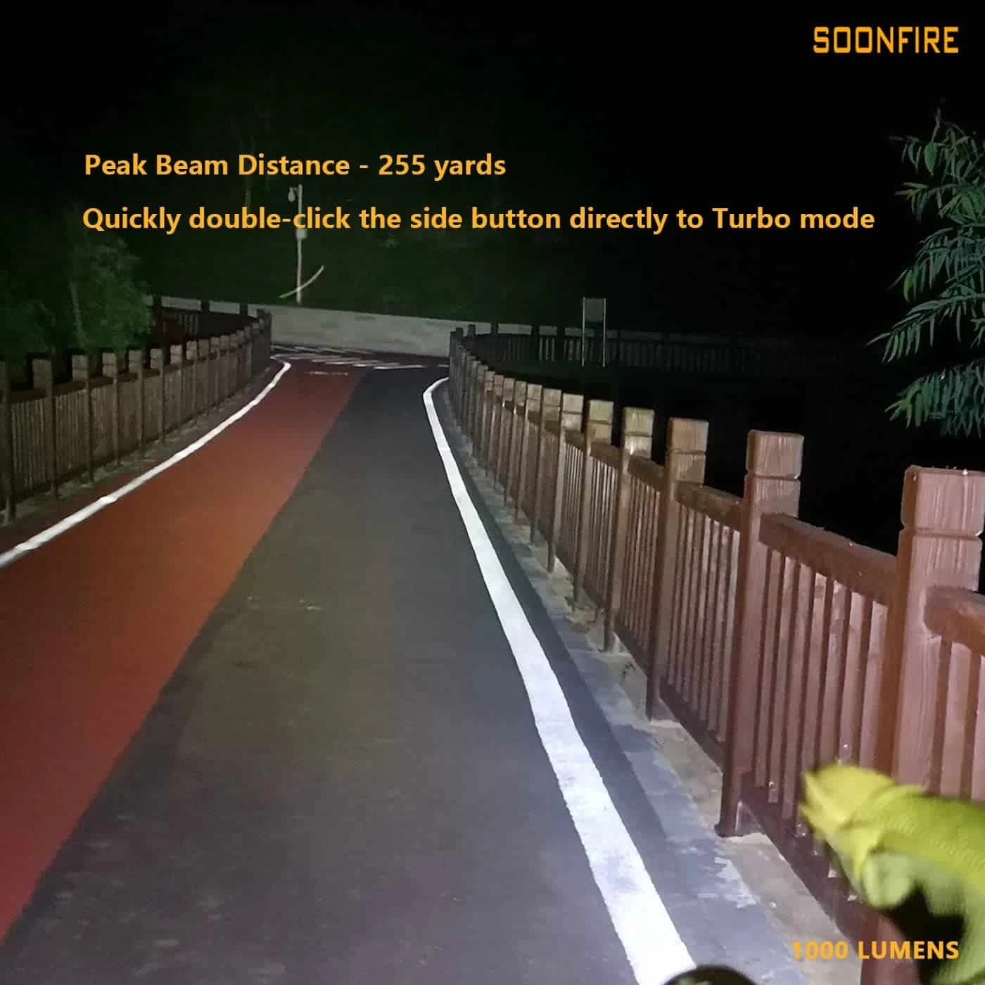 Soonfire Cree LED 1000 Lumens Flashlight, Rechargeable Waterproof Compact EDC Law Flashlights, Black | BigEasyMart.com - Image 3