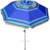 AMMSUN 7ft Heavy Duty High Wind Beach Umbrella Parasols With Sand Anchor & Tilt Sun Shelter | BigEasyMart.com