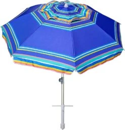 AMMSUN 7ft Heavy Duty High Wind Beach Umbrella Parasols With Sand Anchor & Tilt Sun Shelter | BigEasyMart.com
