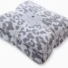 MH MYLUNE HOME Ultra Soft Micro Plush White Grey Leopard Blanket (51x63 Inches) | BigEasyMart.com