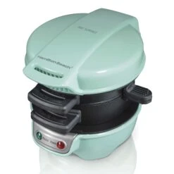 Hamilton Beach Breakfast Sandwich Maker With Egg Cooker Ring, Mint (25482) | BigEasyMart.com