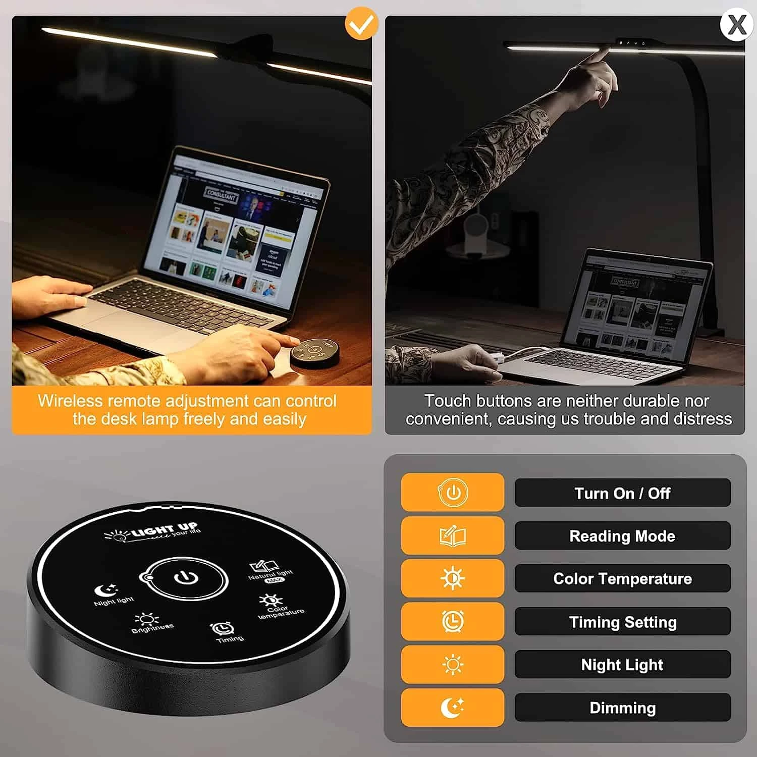 Pzloz Led Desk Lamp For Office Home - Eye Caring Architect Lamp With Clamp | BigEasyMart.com - Image 2