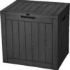 YITAHOME 30 Gallon Deck Box, Outdoor Storage Box (Black) | BigEasyMart.com