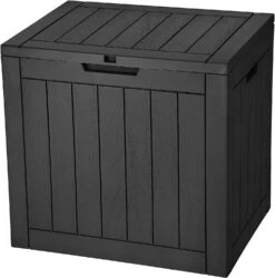 YITAHOME 30 Gallon Deck Box, Outdoor Storage Box (Black) | BigEasyMart.com