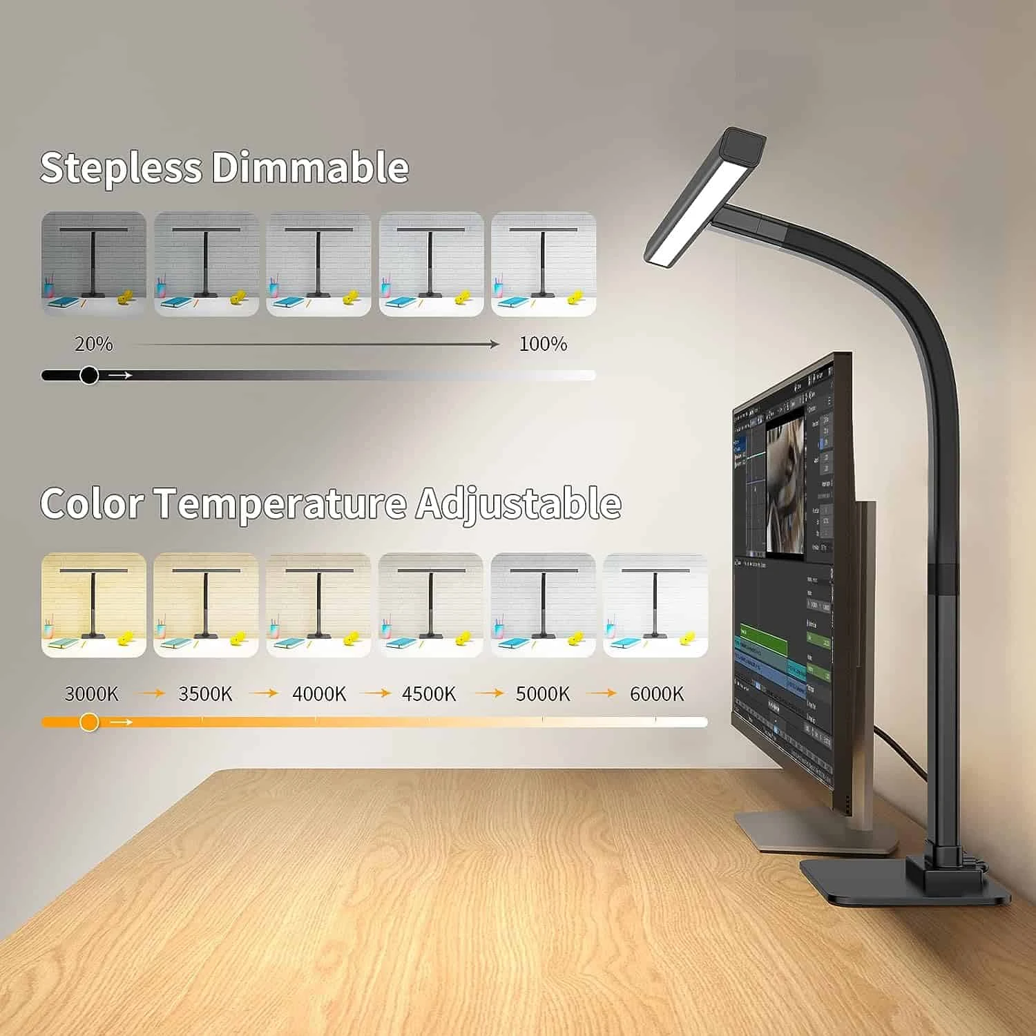 EppieBasic Led Desk Lamp, Architect Desk Lamps For Home Office - Black | BigEasyMart.com - Image 6