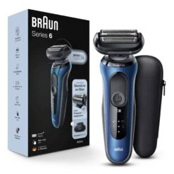 Braun Series 6 6020s Rechargeable Wet Dry Men's Electric Shaver, Blue | BigEasyMart.com