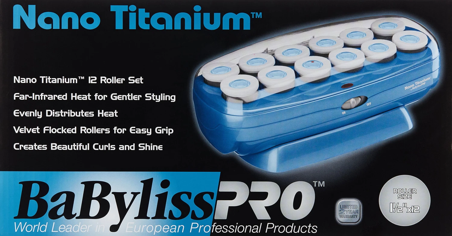 BaBylissPRO Nano Titanium Ceramic Hair Rollers, Blue, 12 | BigEasyMart.com - Image 2