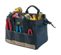 CLC 8.5 In. W X 8 In. H Polyester Tool Bag 14 Pocket Black/Tan 1 Pc | BigEasyMart.com
