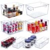 Set Of 8 Clear Plastic Storage Bins, 4 Large And 4 Small Stackable Storage Containers | BigEasyMart.com