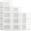 SEE SPRING Large 12 Pack Shoe Storage Box, Clear Plastic Stackable Shoe Organizer For Closet | BigEasyMart.com