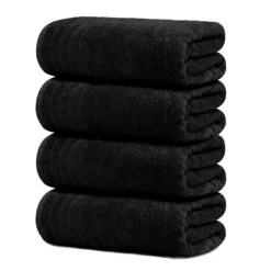 Tens Towels Extra Large Bath Towels 30 X 60 Inches, Super Soft And Absorbent, Black | BigEasyMart.com