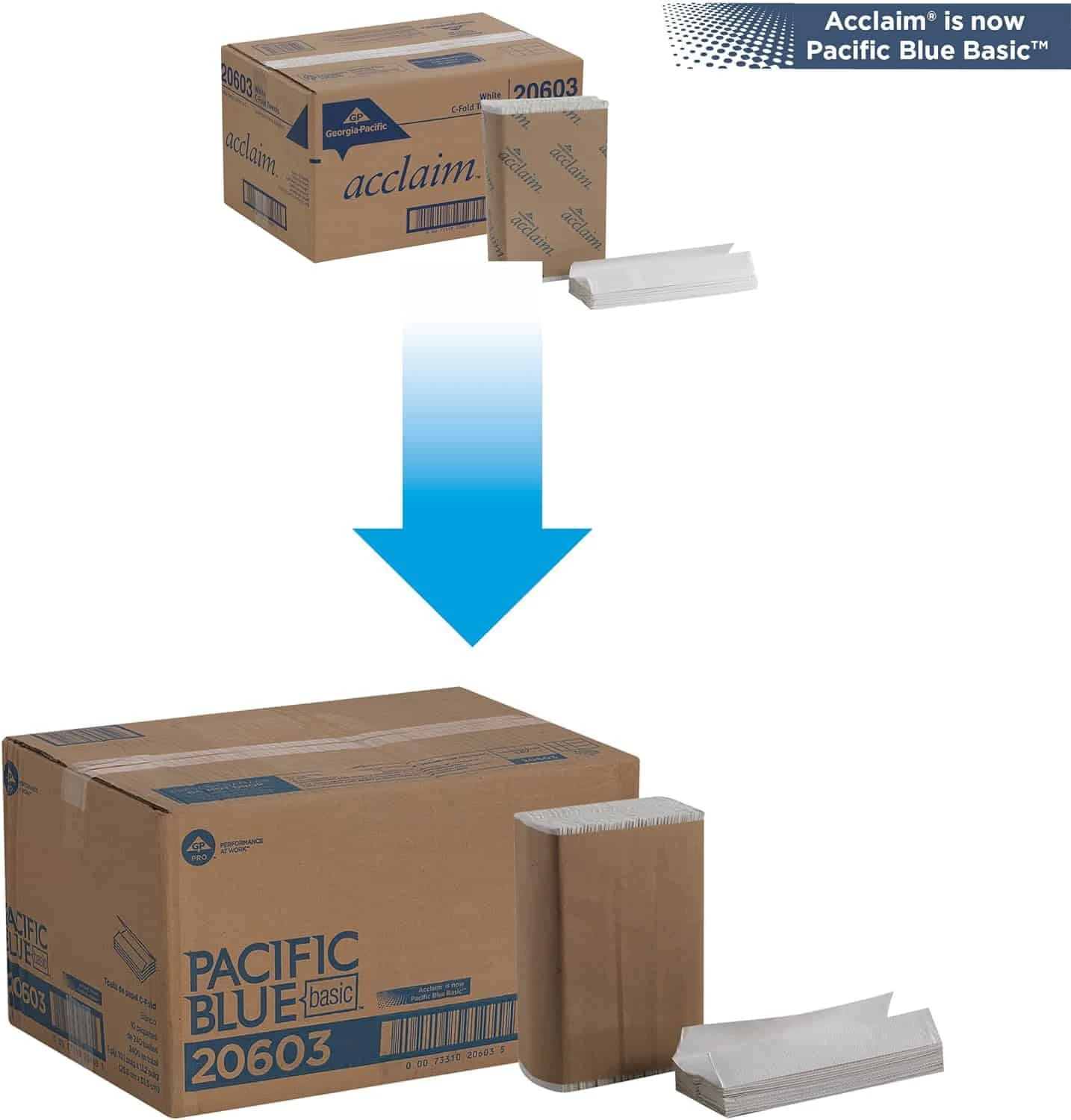 Pacific Blue Basic‚ C-Fold Paper Towels (previously Branded Acclaim) By GP PRO; White | BigEasyMart.com - Image 2