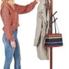 ZOBER Coat Rack Free Standing - Wooden Coat Tree W/ 6 Hooks - Coats, Purses, Hats - Adjustable Sizes, Easy Assembly - Vintage | BigEasyMart.com