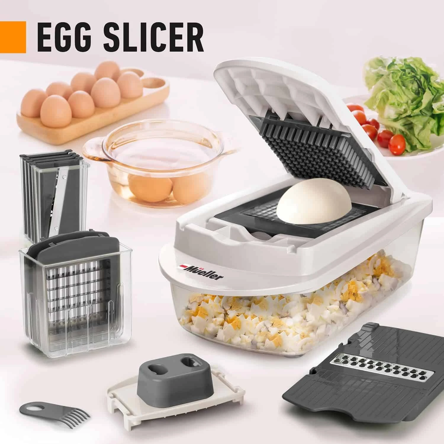 Mueller Pro-Series 10-in-1, 8 Blade Vegetable Chopper, Onion Mincer, Cutter, Dicer, Egg Slicer With Container | BigEasyMart.com - Image 5