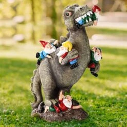 SOWSUN Dinosaur Gnomes Garden Statues Outdoor Decor Birthday Gifts For Mom Funny Gifts For Yard | BigEasyMart.com