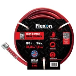 Flexon FA58100CN Farm And Ranch Garden Hose, 100 Ft, Red | BigEasyMart.com
