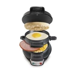 Hamilton Beach Breakfast Sandwich Maker With Egg Cooker Ring, Customize Ingredients, Perfect For English Muffins | BigEasyMart.com