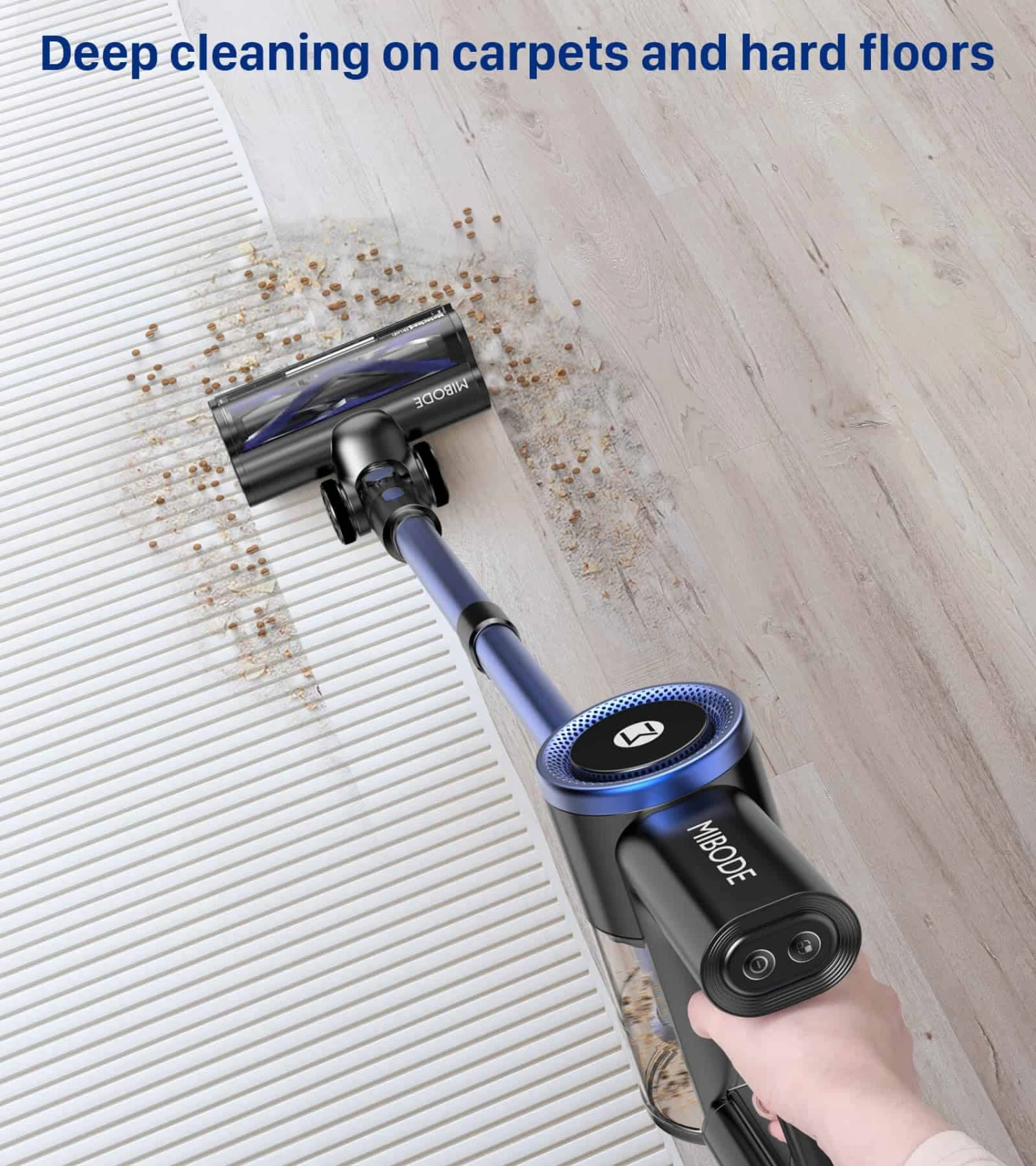 MIBODE Cordless Vacuum Cleaner, Powerful Stick Vacuum With 3 Suction Modes, Max 45Mins Runtime Rechargeable Vacuum | BigEasyMart.com - Image 7