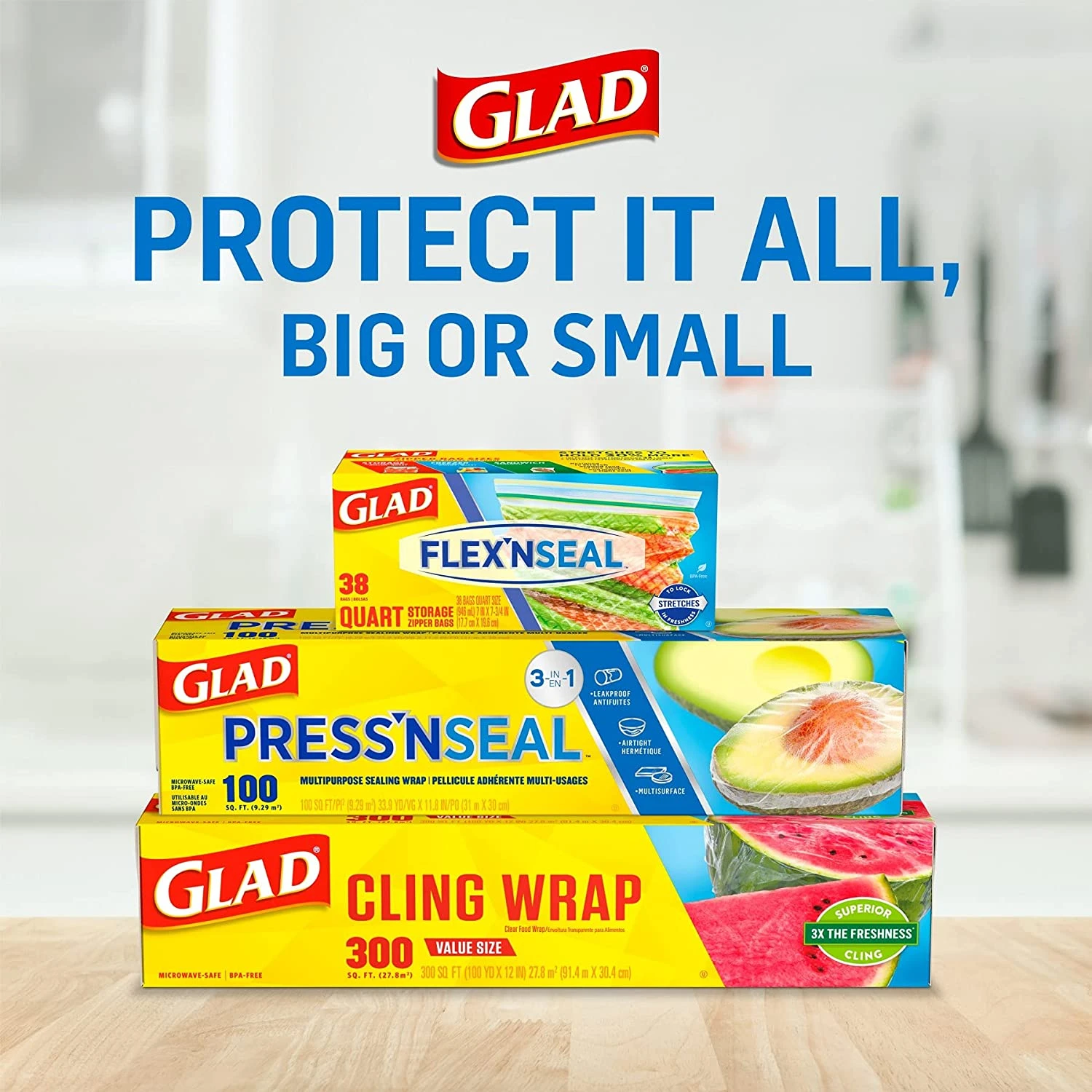 Glad Press'n Seal Plastic Food Wrap - 100 Square Foot Roll (Pack Of 3) | BigEasyMart.com - Image 4