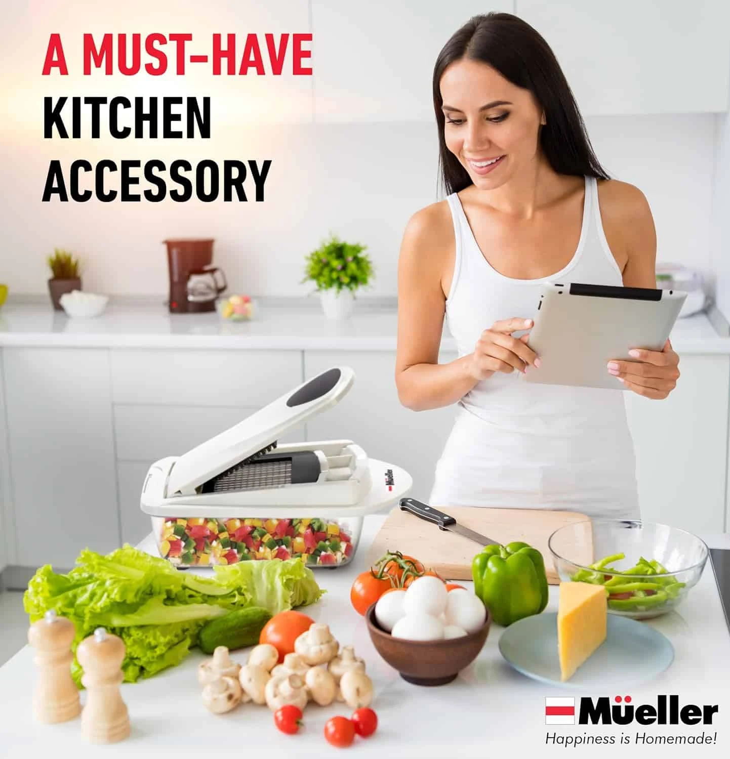 Mueller Pro-Series 10-in-1, 8 Blade Vegetable Chopper, Onion Mincer, Cutter, Dicer, Egg Slicer With Container | BigEasyMart.com - Image 4