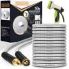 Unywarse Garden Hose 50ft, Stainless Steel Heavy Duty Water Hose With 10 Function Nozzle Flexible, Lightweight | BigEasyMart.com