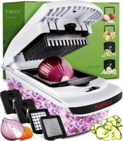 Fullstar Vegetable Chopper - Spiralizer Vegetable Slicer (4 In 1, White) | BigEasyMart.com