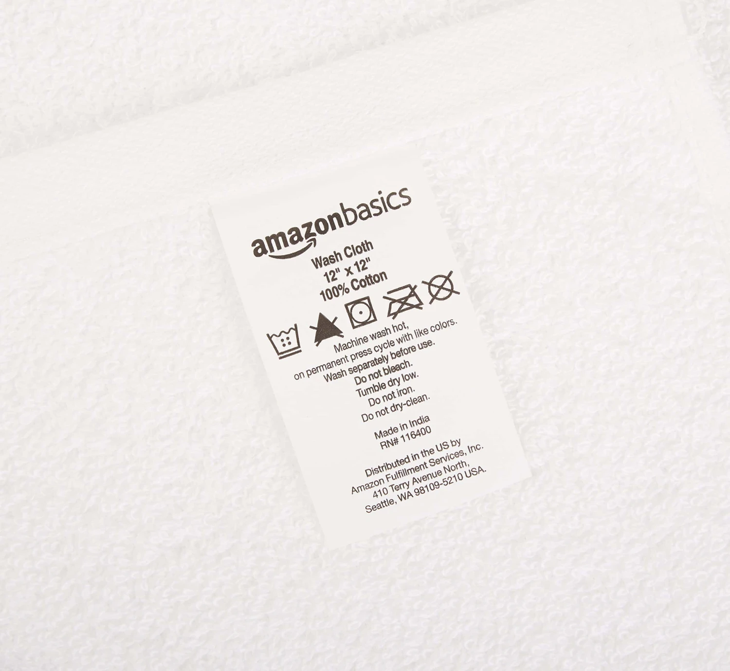 Amazon Basics Bath Towel For Face, Bathroom, Fast Drying Salon Towels, 60 Pack, White (12 X 12 Inches) | BigEasyMart.com - Image 4