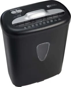 Amazon Basics 8 Sheet Cross Cut Paper And Credit Card Shredder With 4.1 Gallon Bin, Black | BigEasyMart.com