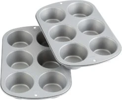 Wilton Recipe Right Non-Stick 6 Cup Jumbo Muffin Pan, 2 Count (Pack Of 1) | BigEasyMart.com