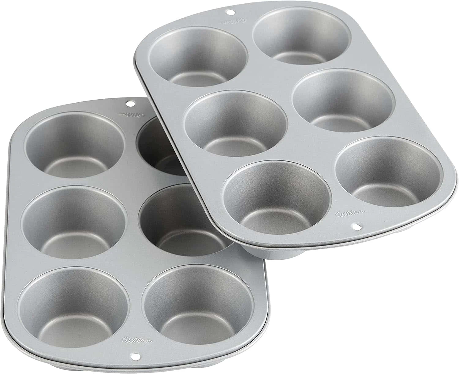 Wilton Recipe Right Non-Stick 6 Cup Jumbo Muffin Pan, 2 Count (Pack Of 1) | BigEasyMart.com