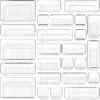 Vtopmart 25 PCS Clear Plastic Drawer Organizers Set, 4-Size Versatile Bathroom And Vanity Drawer Organizer Trays | BigEasyMart.com