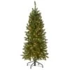 National Tree Company Artificial Pre-Lit Slim Christmas Tree, Green, Kingswood Fir, White Lights, Includes Stand, 4.5 Feet | BigEasyMart.com
