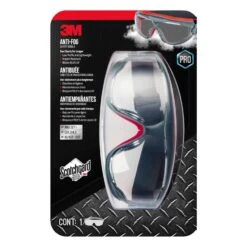 3M Scotchgard Anti-Fog Modern/Sleek Safety Goggles Clear Lens Gray/Red Frame 1 Pc | BigEasyMart.com