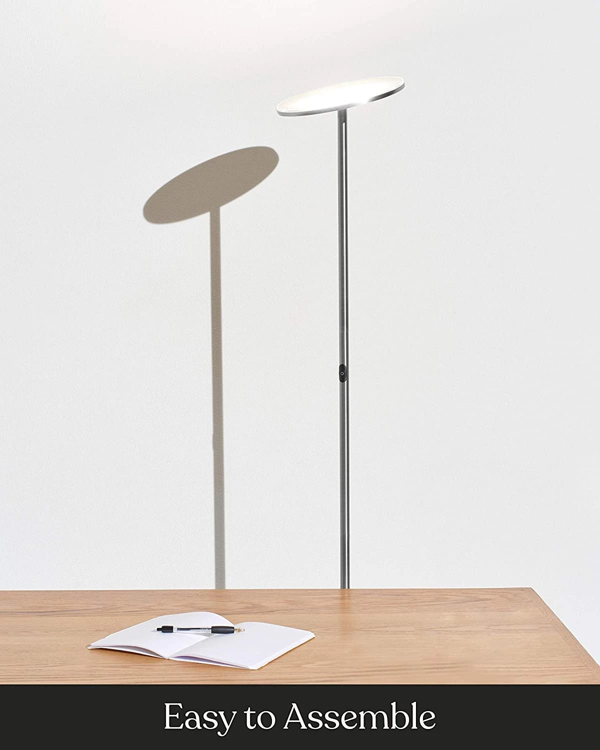 Brightech 67-in Platinum Silver Torchiere Floor Lamp | BigEasyMart.com - Image 7